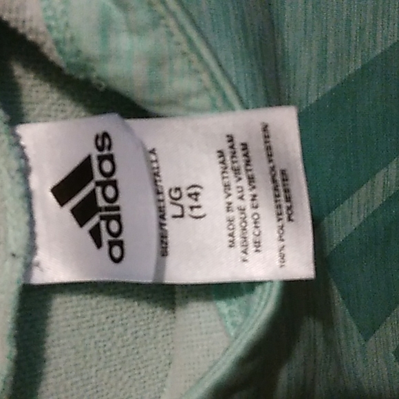 Girls minty Green Adidas sweatshirt - Picture 2 of 3